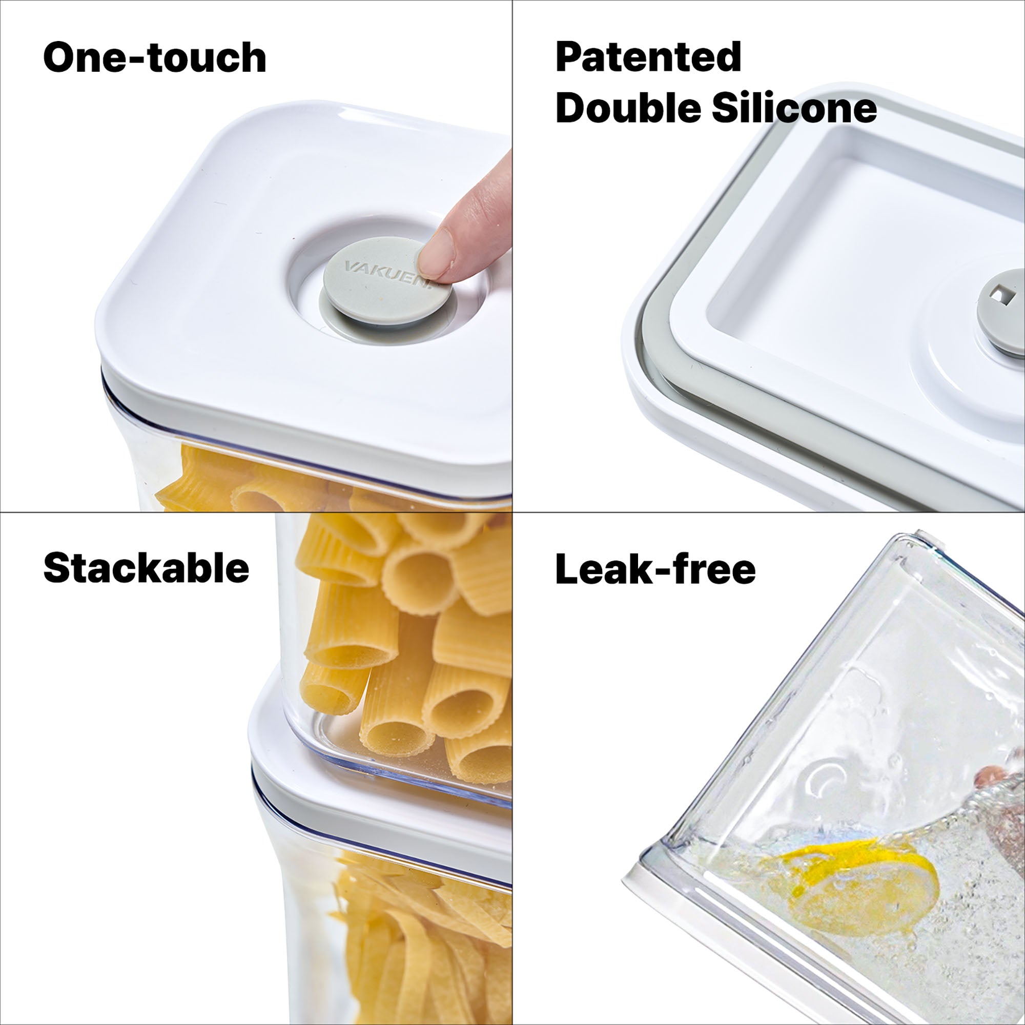 Vacuum Airtight Food Storage Containers, Meal Prep 5PC-SET