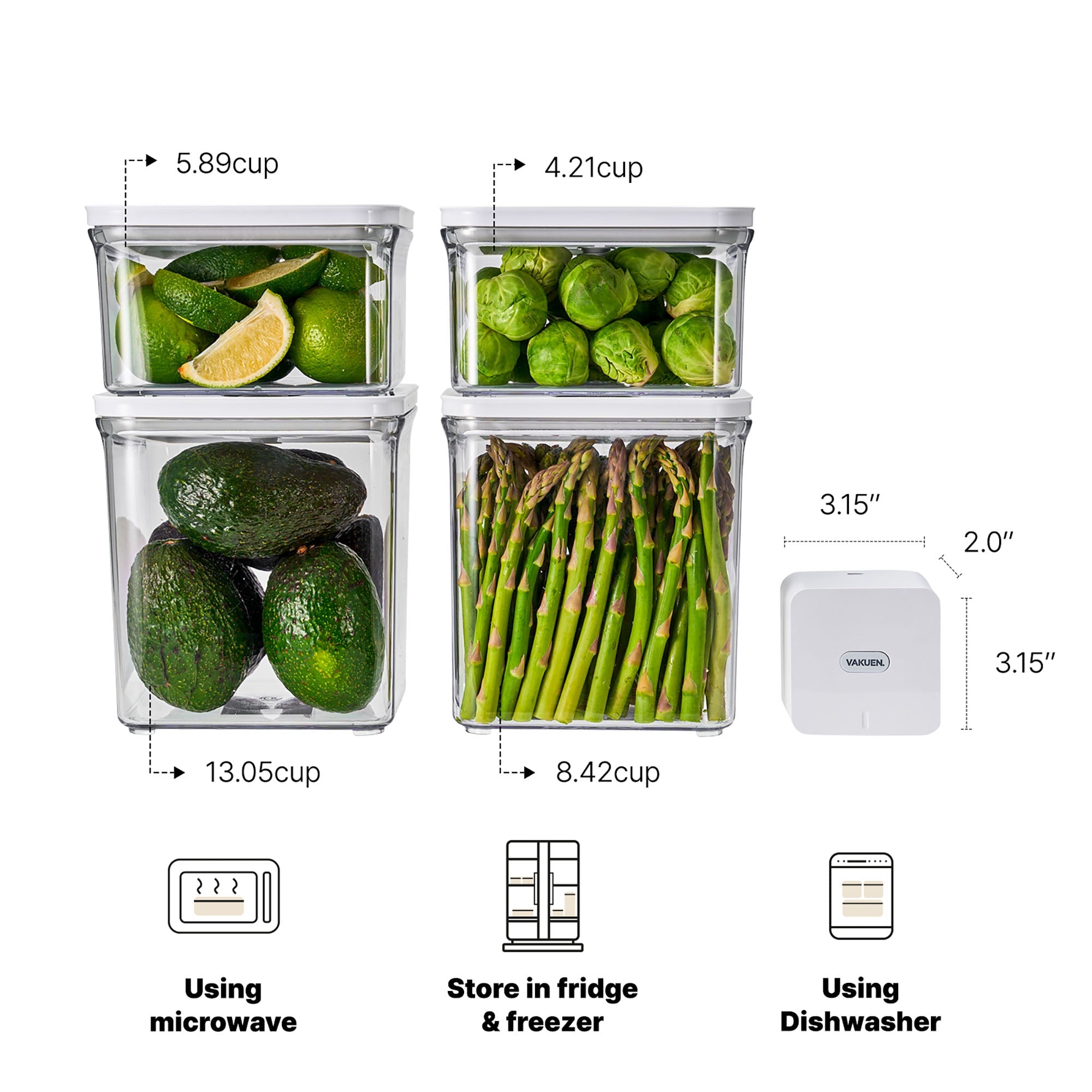 Vacuum Airtight Food Storage Container - 5pc