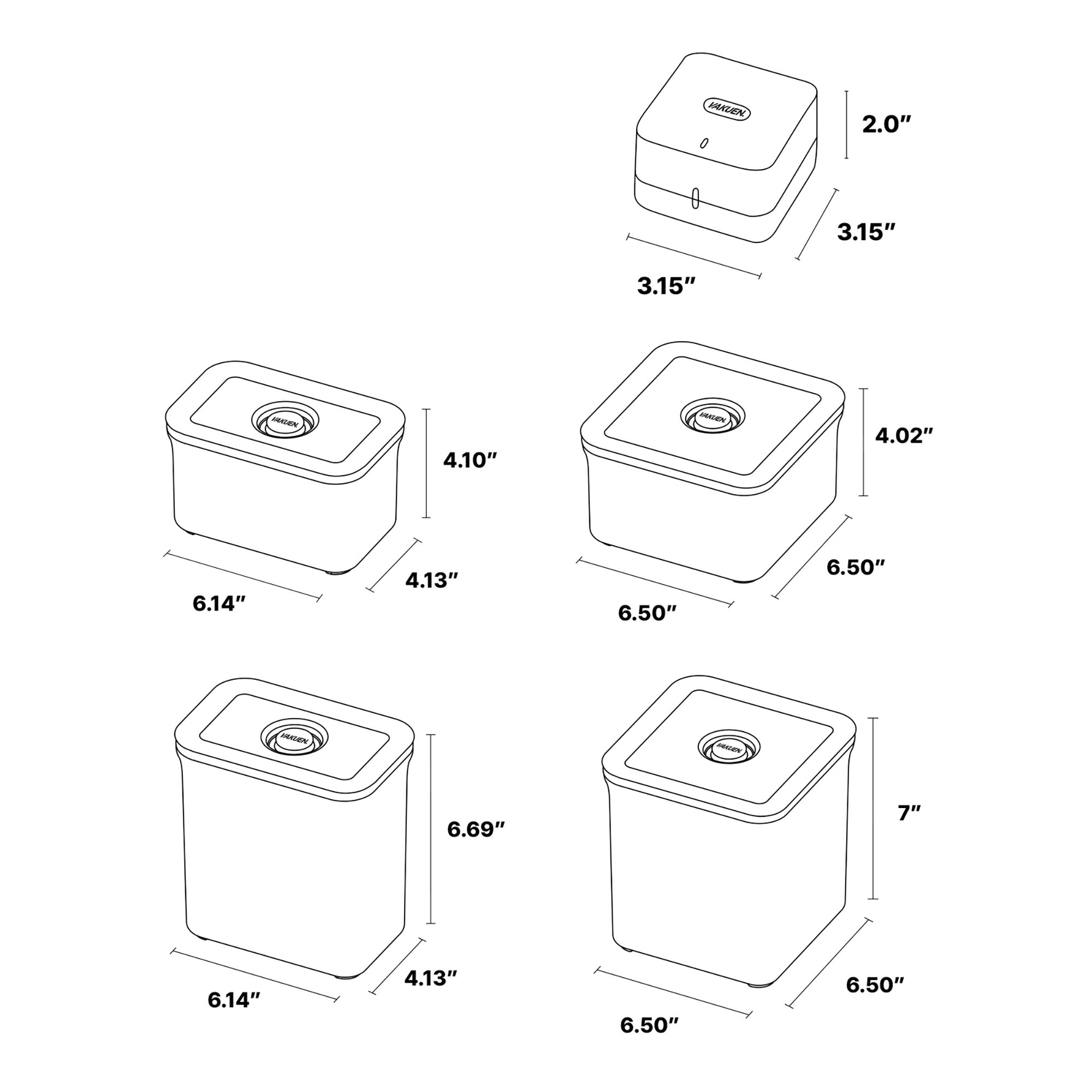 Vacuum Airtight Food Storage Container - 5pc